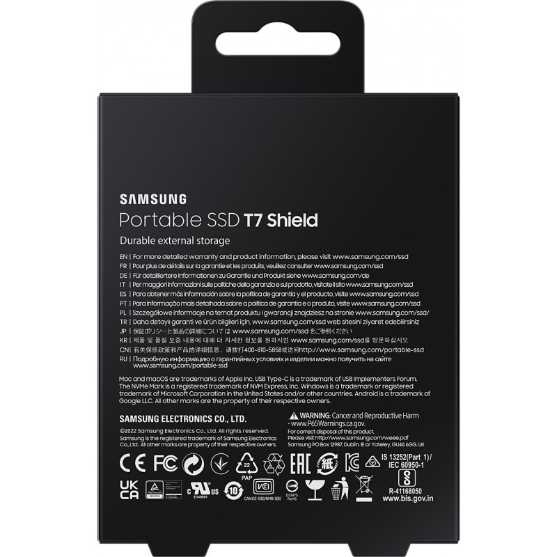 Накопичувач зовнішній SSD 2.5" USB 2.0TB Samsung T7 Shield Black (MU-PE2T0S/EU)