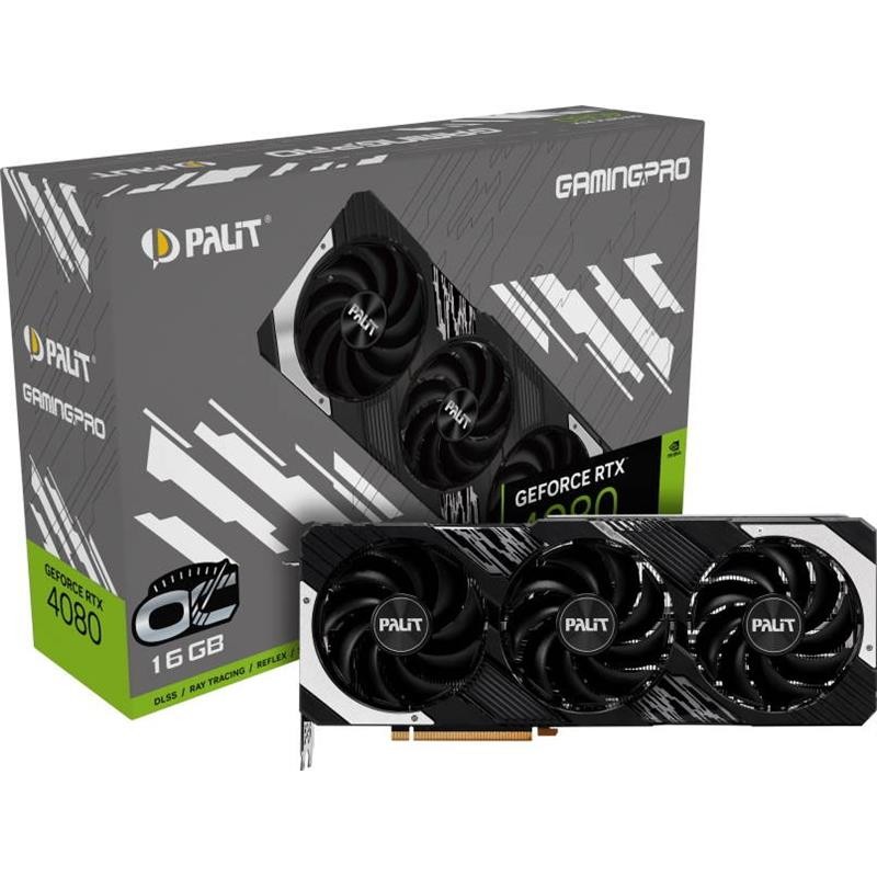 Відеокарта GF RTX 4080 16GB GDDR6X GamingPro OC Palit (NED4080T19T2-1032A)