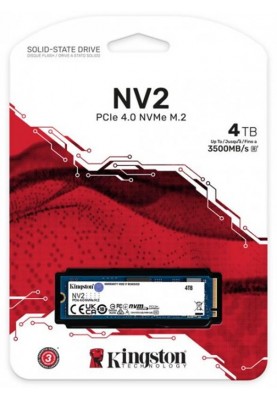 Накопичувач SSD 4TB M.2 NVMe Kingston NV2 M.2 2280 PCIe Gen4.0 x4 (SNV2S/4000G)