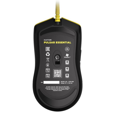 Мишка Hator Pulsar Essential Yellow (HTM-308) USB