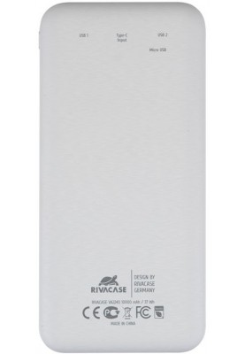 Універсальна мобільна батарея Rivacase Rivapower 10000mAh White (VA2240)
