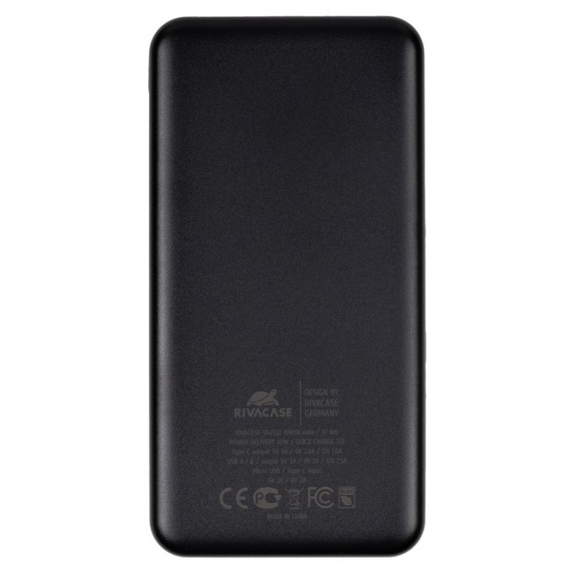 Універсальна мобільна батарея Rivacase Rivapower 10000mAh Black (VA2532)