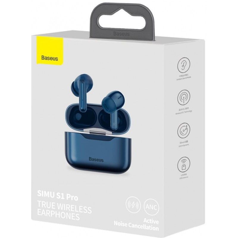 Bluetooth-гарнітура Baseus Simu ANC S1 Pro Blue (NGS1P-03)