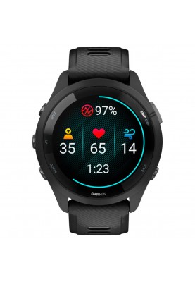 Смарт-годинник Garmin Forerunner 265 Black Bezel and Case with Black/Powder Gray Silicone Band (010-02810-50)