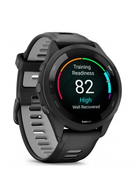 Смарт-годинник Garmin Forerunner 265 Black Bezel and Case with Black/Powder Gray Silicone Band (010-02810-50)