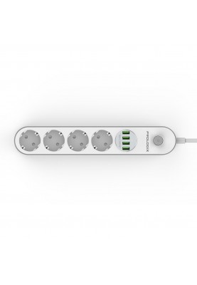 Фільтр живлення ProLogix Premium (PR-SE4432W) 4 розетки, 4 USB, 2 м, білий