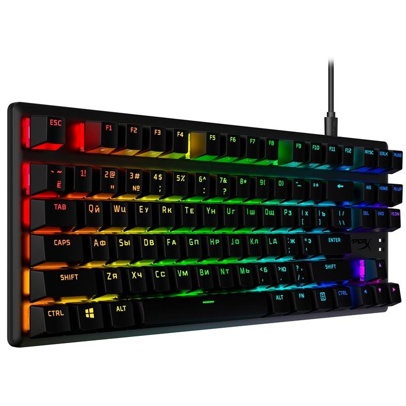 Клавіатура HyperX Alloy Origins Core PBT Aqua RGB Black (639N9AA)