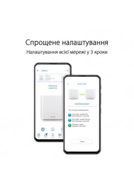 Бездротовий маршрутизатор Asus ZenWiFi XT9 White 1pk (XT9-W-1-PK/90IG0740-MO3B60)