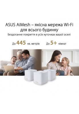 Wi-Fi Mesh система Asus ZenWiFi XD5 White 3pk (XD5-W-3-PK/90IG0750-MO3B20)