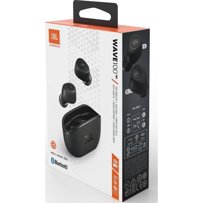 Bluetooth-гарнітура JBL Wave Vibe 100 TWS Black (JBLW100TWSBLK)