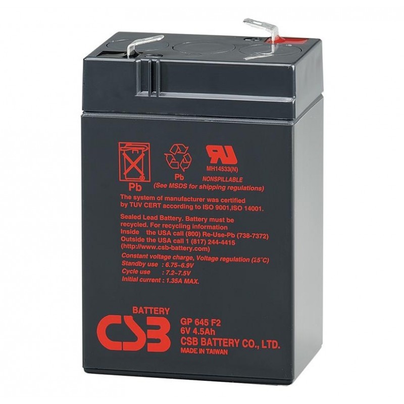 Акумуляторна батарея CSB 6V 4.5AH (GP645/06590) AGM