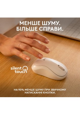 Мишка бездротова Logitech M240 Silent Off White (910-007120)