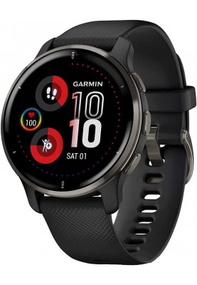 Смарт-годинник Garmin Venu 2 Plus Slate/Black with Black Band (010-02496-51)