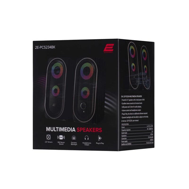 Акустична система 2E PCS234 RGB Black (2E-PCS234BK)