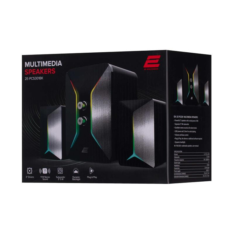 Акустична система 2E PCS301 RGB Black (2E-PCS301BK)