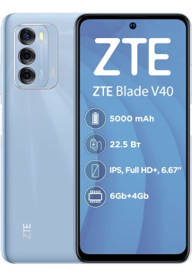 Смартфон ZTE Blade V40 6/128GB Dual Sim Blue