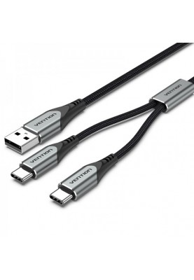 Кабель Vention USB - 2xUSB Type-C (M/M), 0.5 м, Grey (CQOHD)