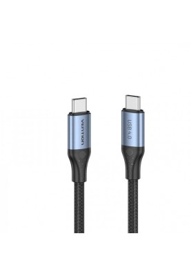 Кабель Vention USB-C - USB-C, 1 m, Black/Blue (TAVHF)