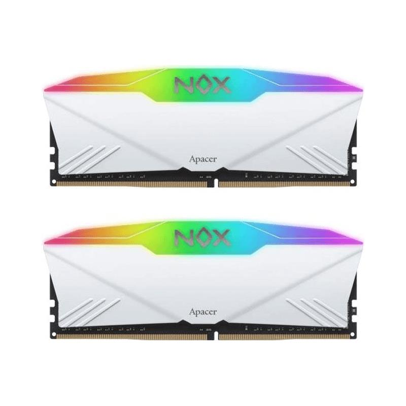 Модуль пам`ятi DDR4 2х8GB/3200 Apacer NOX RGB White (AH4U16G32C28YNWAA-2)