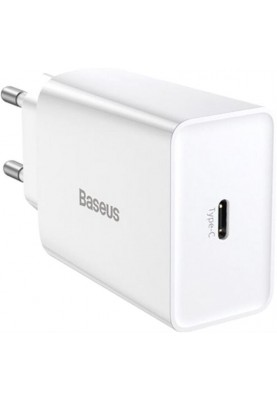 Мережевий зарядний пристрій Baseus (1USB-C 3A) 20W White (CCFS-SN02)