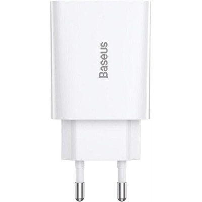Мережевий зарядний пристрій Baseus (1USB-C 3A) 20W White (CCFS-SN02)