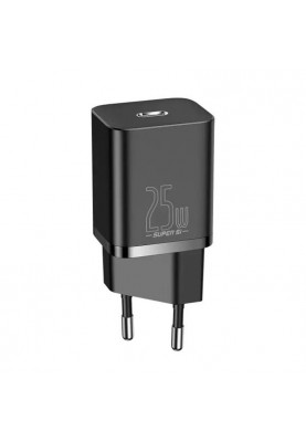 Мережевий зарядний пристрій Baseus Super Si Quick Charger 1C (1USB-C) 25W Black (CCSP020101)