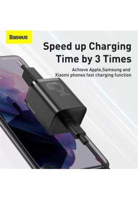 Мережевий зарядний пристрій Baseus Super Si Quick Charger 1C (1USB-C) 25W Black (CCSP020101)