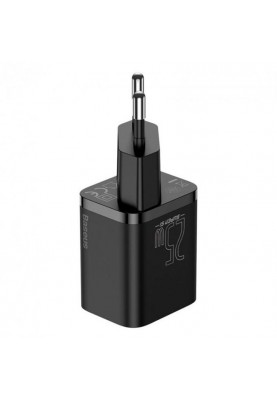 Мережевий зарядний пристрій Baseus Super Si Quick Charger 1C (1USB-C) 25W Black (TZCCSUP-L01) + кабель Type-C