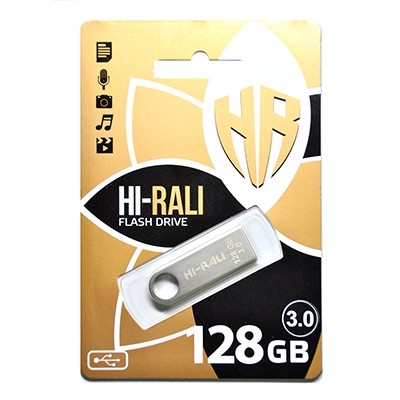 Флеш-накопичувач USB3.0 128GB Hi-Rali Shuttle Series Silver (HI-128GB3SHSL) Флеш-накопичувач USB3.0 128GB Hi-Rali Shuttle Series Silver (HI-128GB3SHSL)