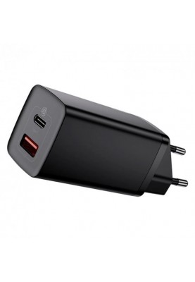 Мережевий зарядний пристрій Baseus GaN2 Lite Quick Charger (1USB, 1Type-C) QC/PD, 5A, 65W Black (CCGAN2L-B01)