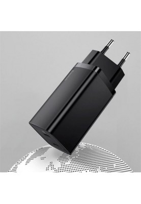 Мережевий зарядний пристрій Baseus GaN2 Lite Quick Charger (1USB, 1Type-C) QC/PD, 5A, 65W Black (CCGAN2L-B01)