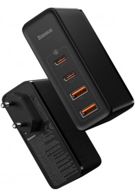 Мережевий зарядний пристрій Baseus GaN2 Pro Quick Charger 2C+2U (2xUSB-C+2xUSB-A) 100W Black (CCGAN2P-L01)