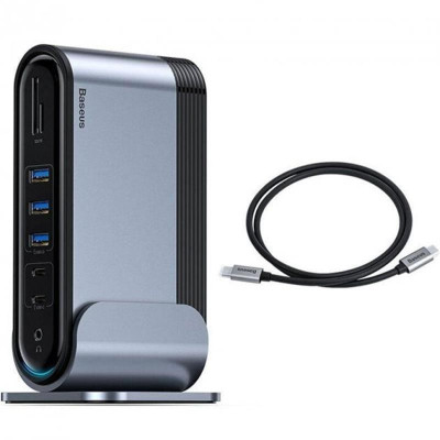 Концентратор USB-C Baseus Multifunctional  Working Station Adapter Dark Gray (CAHUB-BG0G)