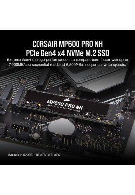 Накопичувач SSD 1TB M.2 NVMe Corsair MP600 Pro NH M.2 2280 PCIe Gen4.0 x4 3D TLC (CSSD-F1000GBMP600PNH)