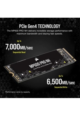 Накопичувач SSD 1TB M.2 NVMe Corsair MP600 Pro NH M.2 2280 PCIe Gen4.0 x4 3D TLC (CSSD-F1000GBMP600PNH)