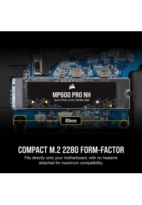 Накопичувач SSD 1TB M.2 NVMe Corsair MP600 Pro NH M.2 2280 PCIe Gen4.0 x4 3D TLC (CSSD-F1000GBMP600PNH)