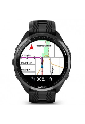 Смарт-годинник Garmin Forerunner 965 Carbon Gray DLC Titanium Bezel with Black Case and Black/Powder Gray Silicone Band (010-02809-80)