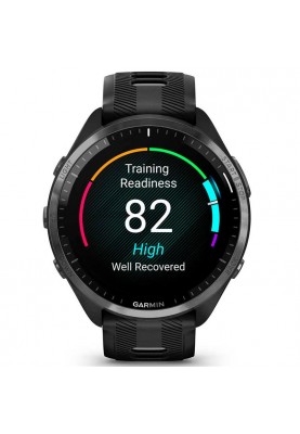 Смарт-годинник Garmin Forerunner 965 Carbon Gray DLC Titanium Bezel with Black Case and Black/Powder Gray Silicone Band (010-02809-80)