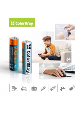 Батарейка ColorWay Alkaline Power AA/LR06 Colour Box 40шт