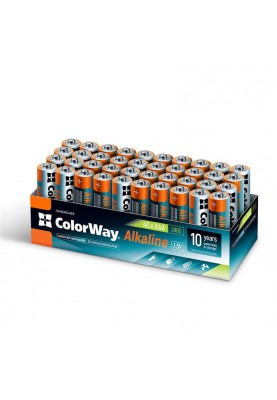 Батарейка ColorWay Alkaline Power AAA/LR03 Colour Box 40шт