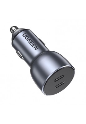 Автомобільний зарядний пристрій Ugreen CD213 (2xUSB 40W (USB-C) QC 3.0+ Gray (70594)