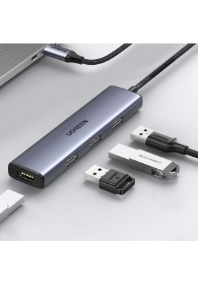 Концентратор USB Type-C Ugreen Gray (CM473) 4xUSB 3.2