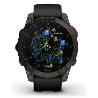 Смарт-годинник Garmin Epix 2 Sapphire Black/Titanium DLC with Black Band (010-02582-10)