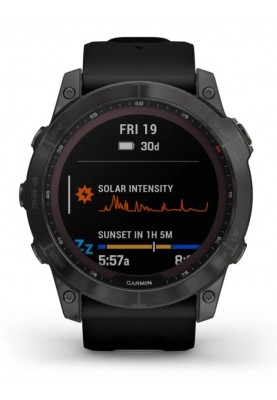 Смарт-годинник Garmin Fenix 7X Sapphire Solar Black DLC Titanium with Black Band (010-02541-45)