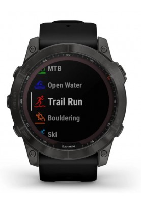 Смарт-годинник Garmin Fenix 7X Sapphire Solar Black DLC Titanium with Black Band (010-02541-45)