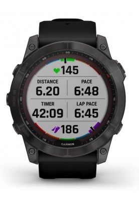 Смарт-годинник Garmin Fenix 7X Sapphire Solar Black DLC Titanium with Black Band (010-02541-45)