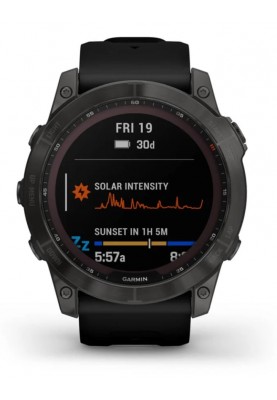 Смарт-годинник Garmin Fenix 7X Sapphire Solar Carbon Gray DLC Titanium with Black Band (010-02541-34)