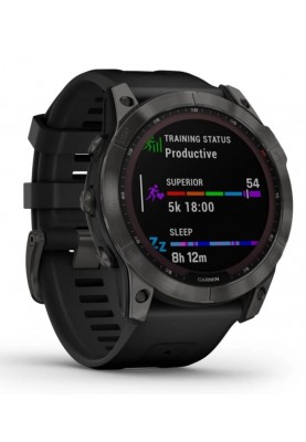 Смарт-годинник Garmin Fenix 7X Sapphire Solar Carbon Gray DLC Titanium with Black Band (010-02541-34)