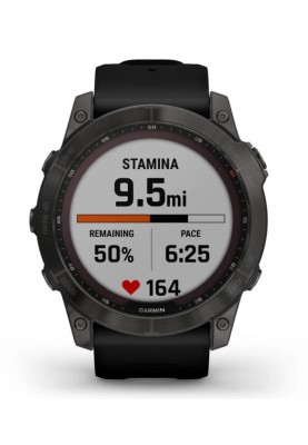 Смарт-годинник Garmin Fenix 7X Sapphire Solar Carbon Gray DLC Titanium with Black Band (010-02541-34)