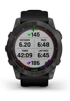 Смарт-годинник Garmin Fenix 7X Sapphire Solar Carbon Gray DLC Titanium with Black Band (010-02541-34)